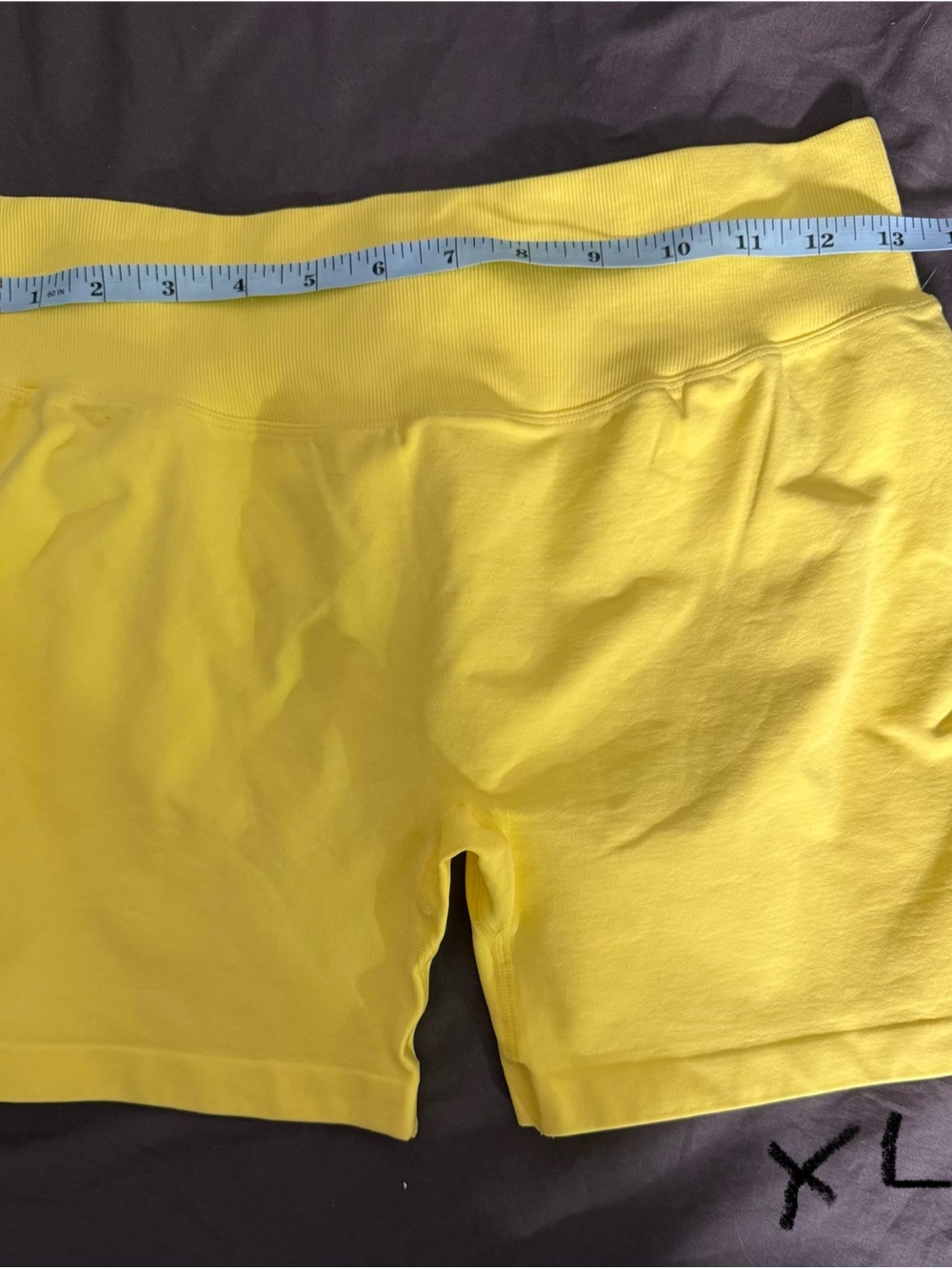 High-Waist Yellow Athletic Compression Shorts by - Picture 10 of 10